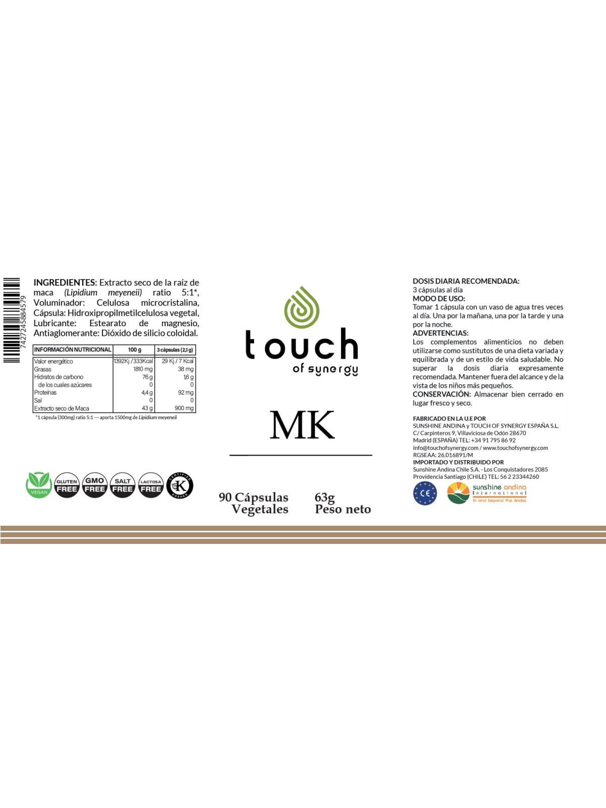 MK (90 cápsulas vegetales)