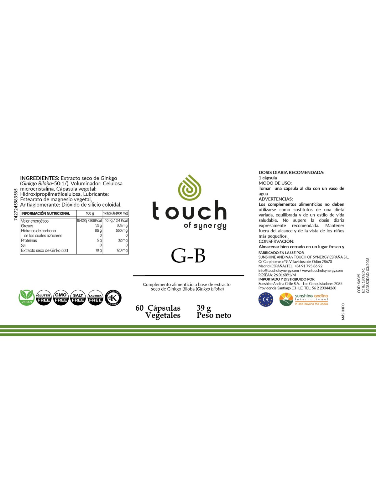 G-B  (60 Cápsulas vegetales)