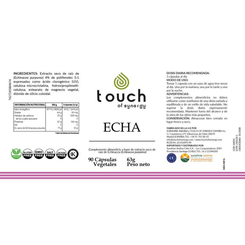 ECHA (90 Cápsulas vegetales)