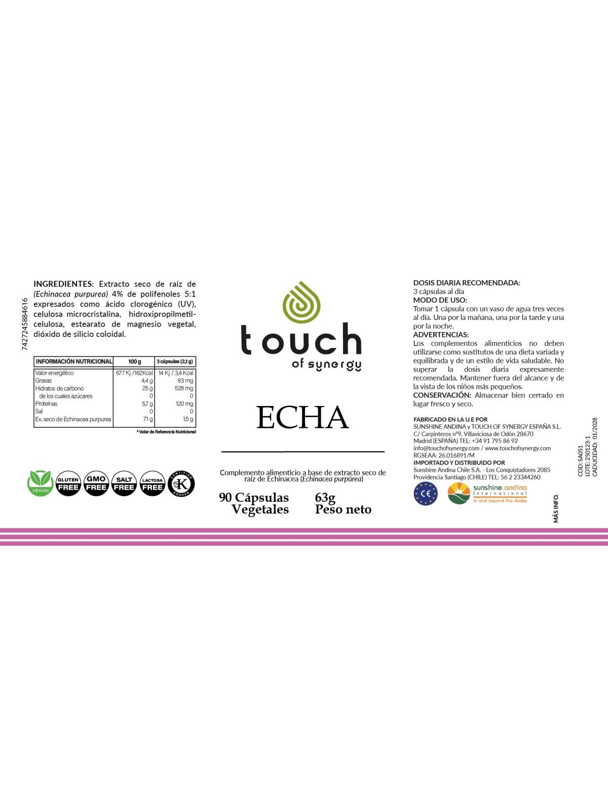 ECHA (90 Cápsulas vegetales)
