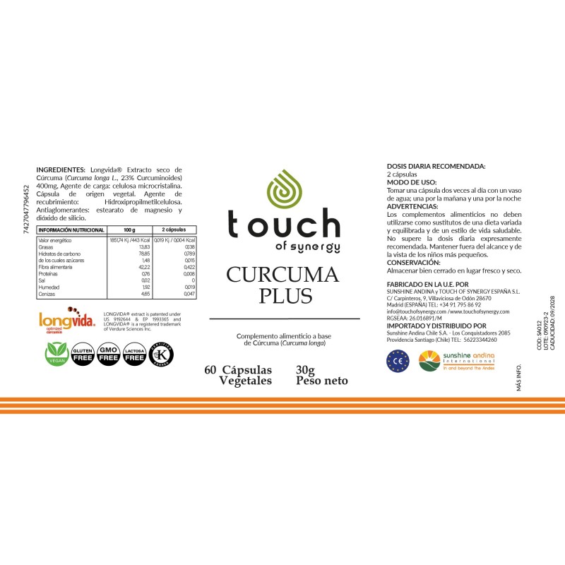 Cúrcuma Plus (60 cápsulas vegetales)