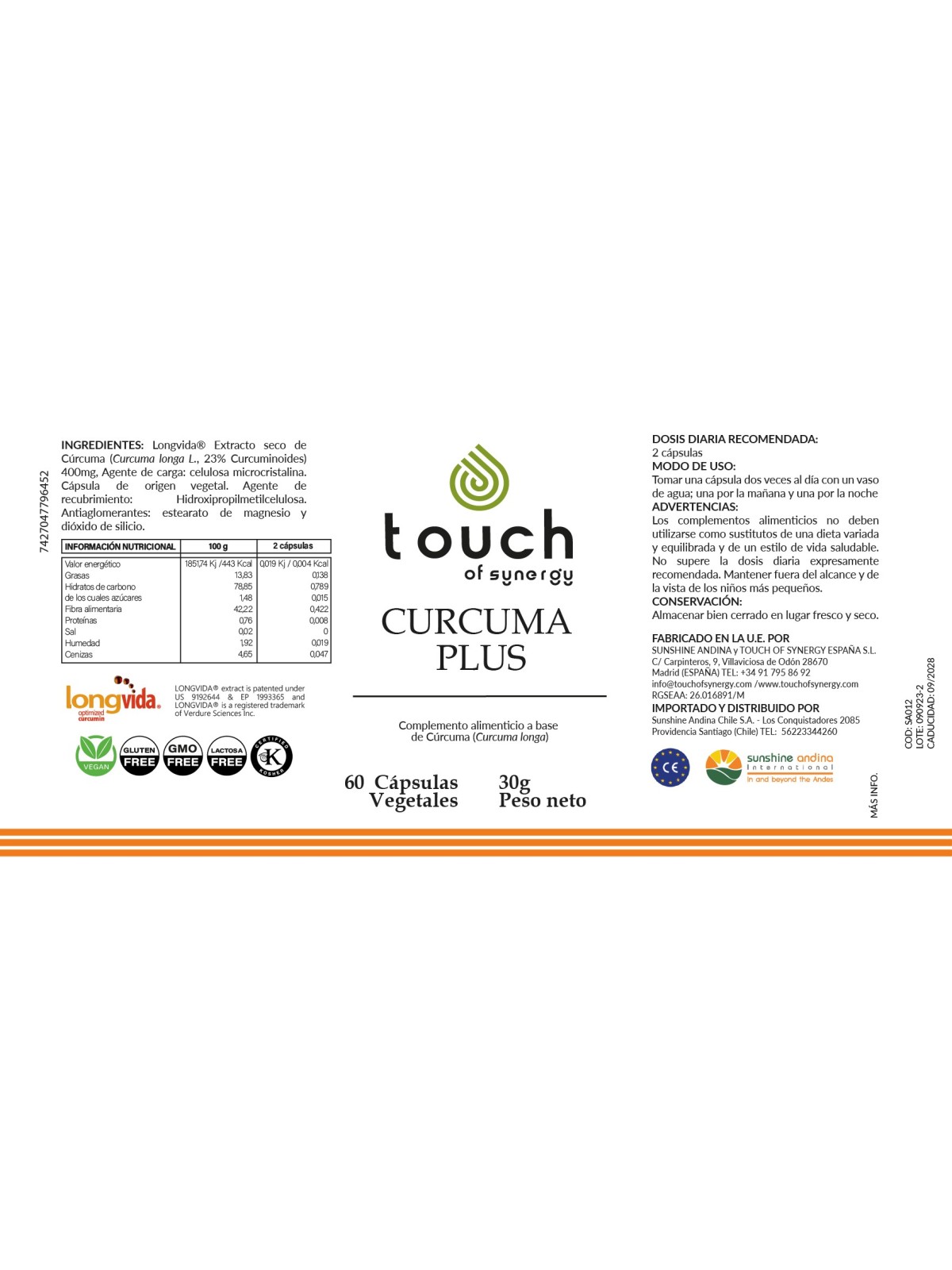 Cúrcuma Plus (60 cápsulas vegetales)