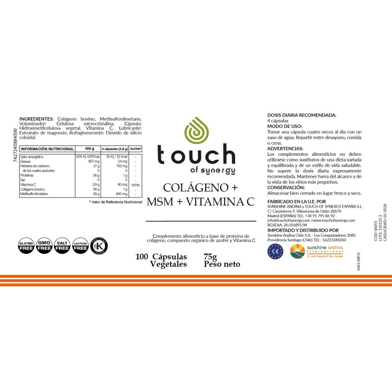 Colágeno + MSM + Vitamina C