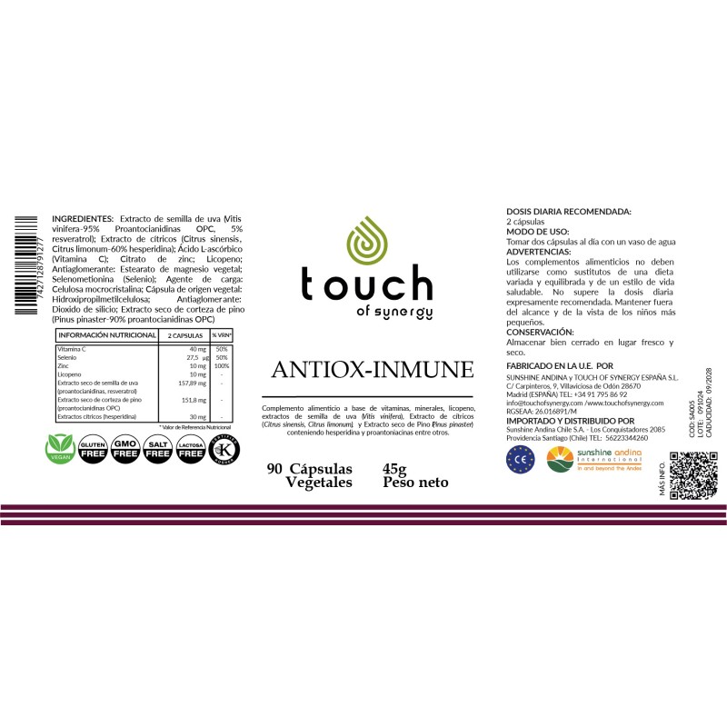 Antiox - Inmune (90 Cápsulas vegetales)