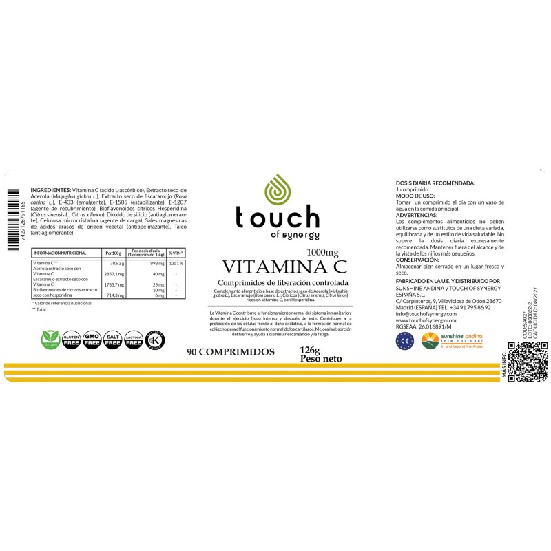 Vitamina C 90 Comp Liberación Controlada