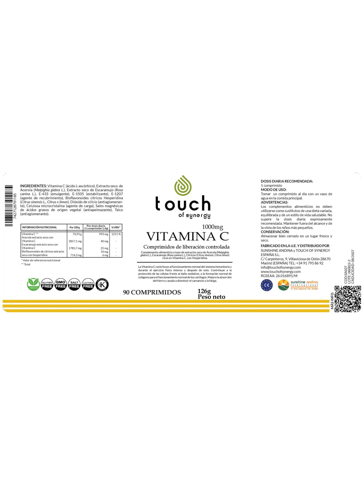Vitamina C 90 Comp Liberación Controlada