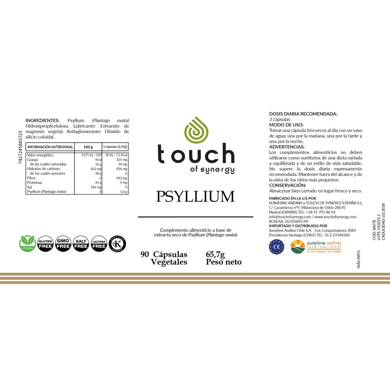 Psyllium (90 cápsulas vegetales)