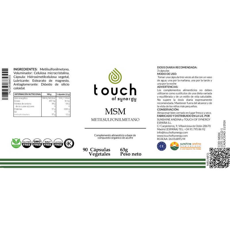 MSM (90 cápsulas vegetales)